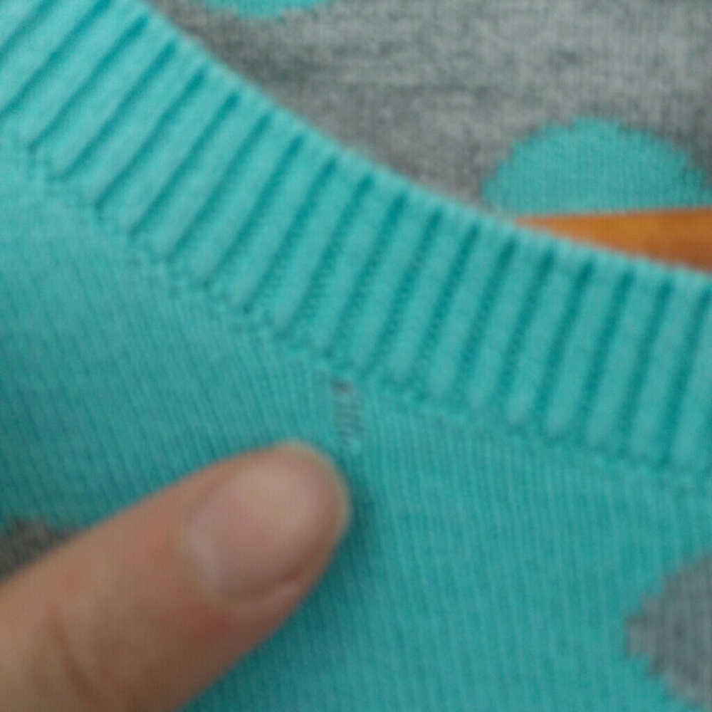 Banana Republic baby blue/gray polkadot sweater - Picture 3 of 5